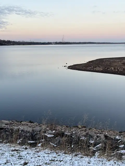 Still waters, painted skies.